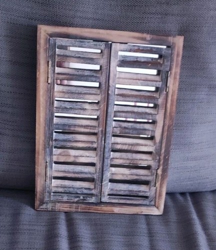 Modern wood shutter mirror - wood,