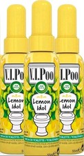 3 X Air Wick VIPoo Pre-Poo Toilet Spray Air Freshener Lemon Idol 55ml