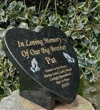  Personalised Memorial Grave Plaque Memorial HeadStone Granite Heart Grave Stone