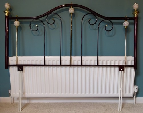 Metal king size bed - bed, headboard