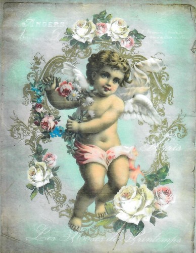 Rice paper decoupage scrapbook - decoupage,