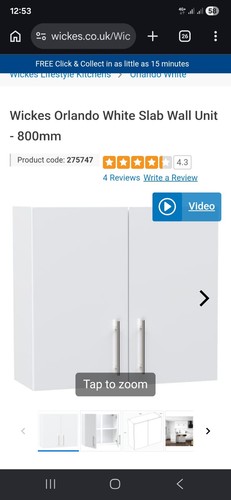 Wickes orlando white 800mm