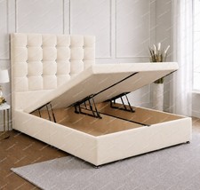Plush velvet ottoman - velvet, bed