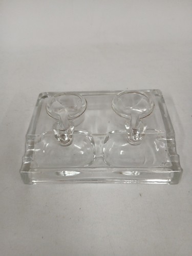 Vintage double glass inkwell - vintage,