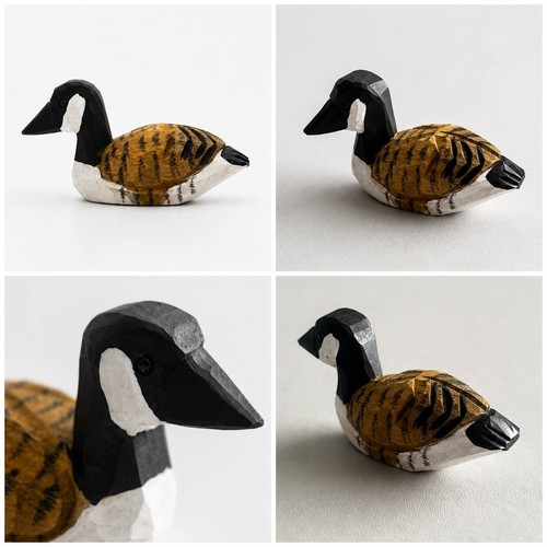 Wooden canada goose figurine - wooden,