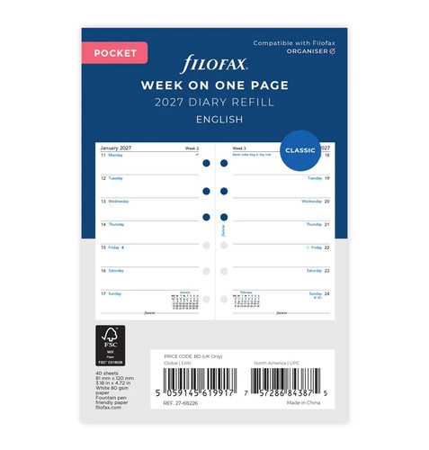 Filofax 2027 pocket diary - filofax,