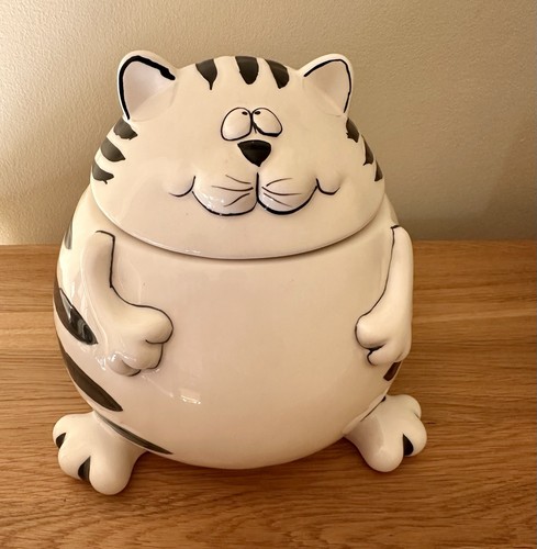 Kitsch ceramic fat cat cookie - ceramic,