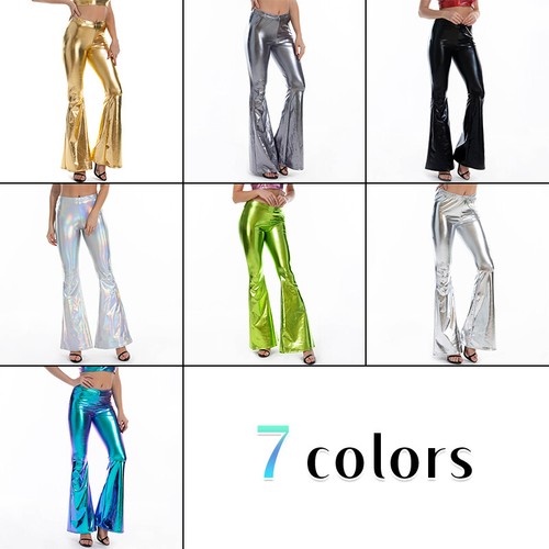 Leather metallic pants shiny - leather,
