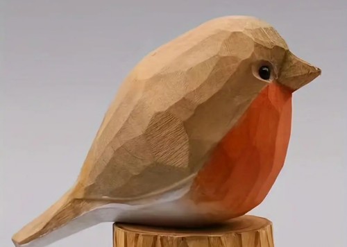 Hand carved wooden painted - carved,