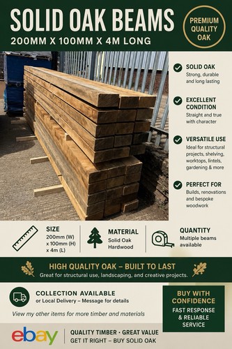 Solid oak beams 200mm 100mm - 200mm, x