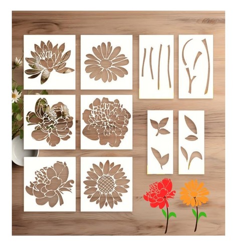 Large stencils sunflower - stencils,