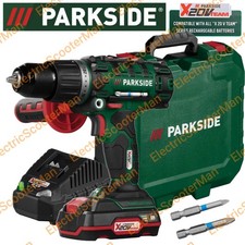 Parkside 20V Cordless 3in1 Impact Driver Hammer Drill + 2Ah Battery and Charger