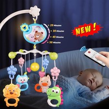 Baby Musical Crib Bed Bell Cot