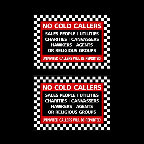 Stop cold calling door - 2x,