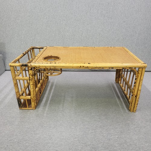 Vintage bamboo rattan - bed, tray