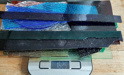 Job lot stained glass - stained, cuts