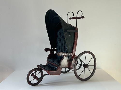 Antique dolls pram - pram, wooden