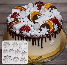 Snowflakes Silicone Fondant Icing Mould Cake topper Chocolate Sugar craft Mold