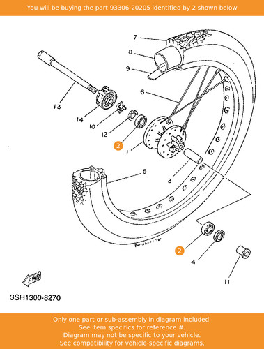 Yamaha bearing 93306 20205 - yamaha, 93306-20205