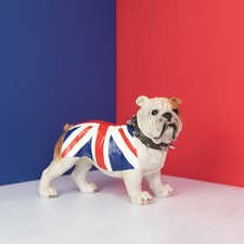 British Bulldog Ornament English Union Jack Decor Gift Statue Vintage Figurine