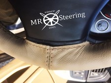 FOR RENAULT ALPINE GTA 84-91 BEIGE LEATHER STEERING WHEEL COVER BEIGE DOUBLE STT