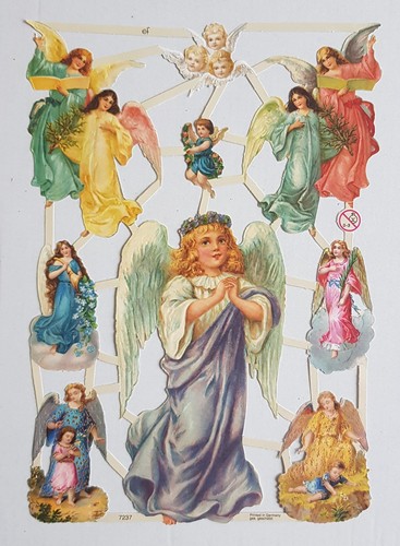 Vintage style angel paper - style,