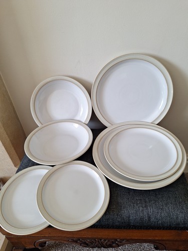 Denby linen dinner plates - denby,