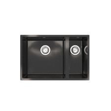 1.5 Bowl Comite Kitchen Sink 670mmx440mmx206mm Gloss Black Inset/Undermounted