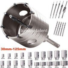 30-125mm CORE DRILL BIT SDS PLUS HEX TCT Masonry Brick Hole Cutter Drilling