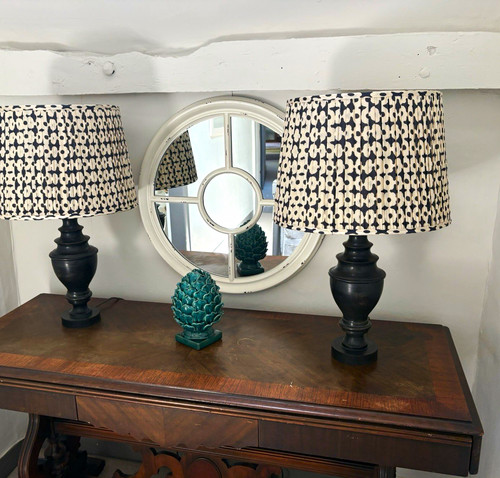 Pair oka lampshades - of,