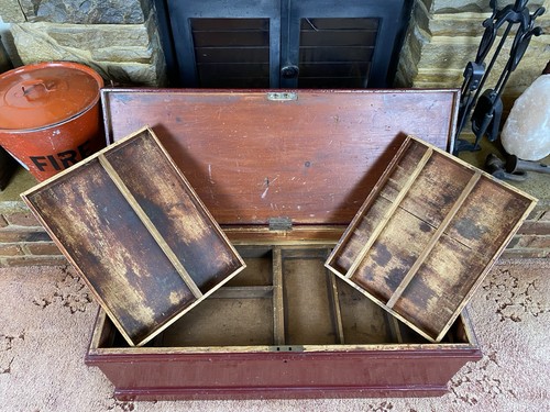 Old antique pine chest - antique,
