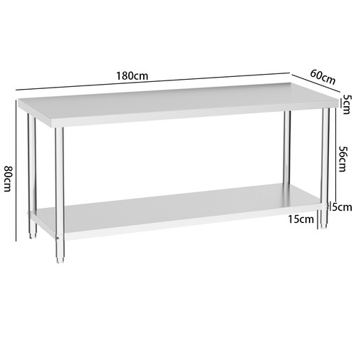 6ft stainless steel prep - stainless,