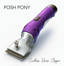 Cordless Battery Horse Clipper Heavy Duty with 2 Batteries & POSH PONY hard case