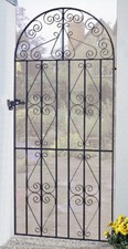 STIRA Scroll Tall Bow Garden Gate 762 - 1220mm GAP Wrought Iron galvanised metal
