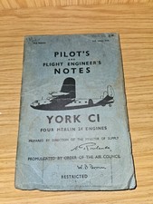 40's WWII WW2 RAF Aircrew RAF Avro York C1 Aircraft Pilots Notes training Manual