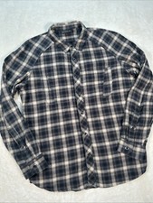 Triple Aught Design Flannel Shirt Men Sz Large Shadow Plaid Black TAD Utility