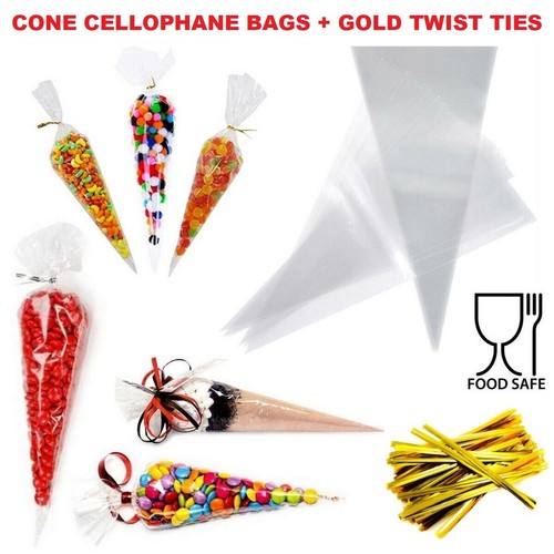 Cellophane cone sweet bags - cellophane,