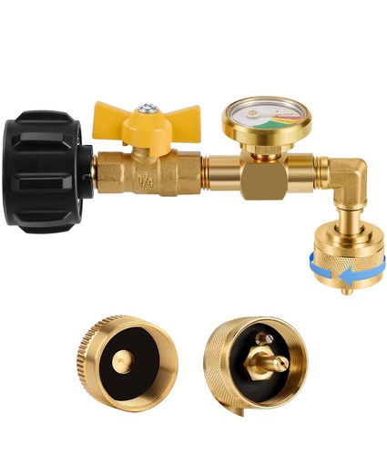 Propane refill adapter with - propane,