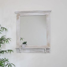 Rustic wood wall mirror