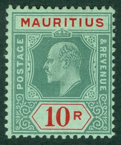 195 mauritius 1910 10r - mauritius, 1910.