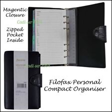 Filofax Compact Personal Organiser Diary Magnetic Closure Zip Pocket NEW