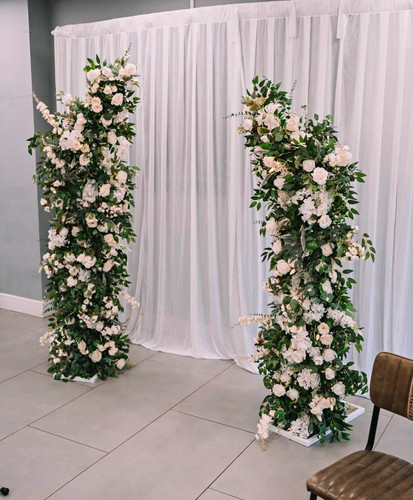 White green wedding - &, faux