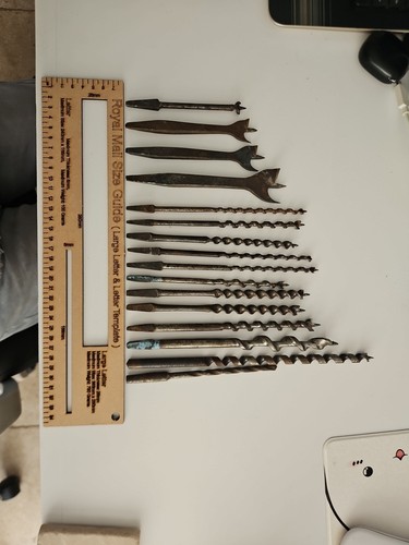 Assortment antique drills - of,