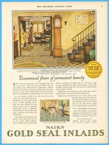 1926 congoleum print nairn - ad,