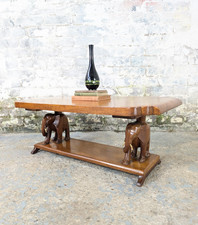 Vintage Mid Century African Elephant Coffee Table Solid Teak Wood DELIVERY