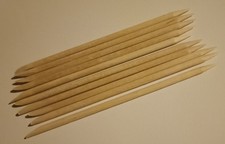 10pc Nail Art Orange Wood Sticks Cuticle Pusher Remover Pedicure Manicure Tool