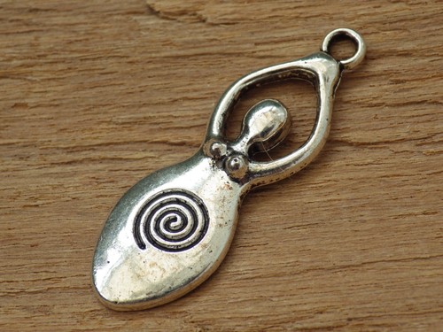 Spiral goddess pendant silver - spiral,