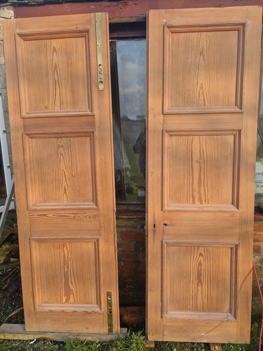 Pitch pine double doors - pine,