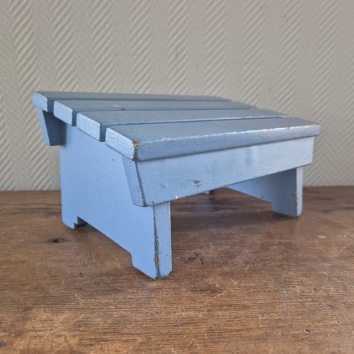 Vintage wooden blue painted - wooden,