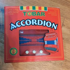 Tobar Child's Accordion Toy 10 Keys Small Accordion Musical Boxed + Music Sheet